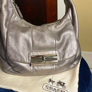 Vintage COACH Kristin Silver Leather Hobo Convertible Shoulder Bag B1126 16808